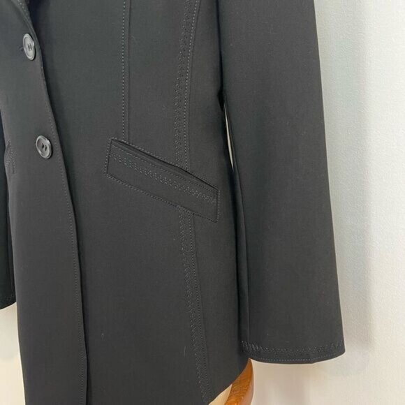 Vintage Taifun Collection Women’s US 10 Black Classic 2 Button Suit Jacket Blaze - Picture 4 of 15